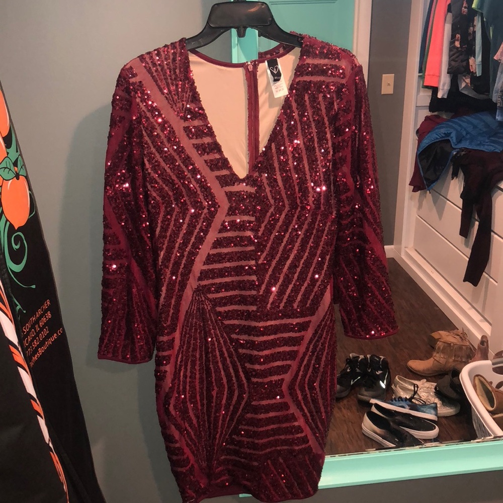Wine colored dress
